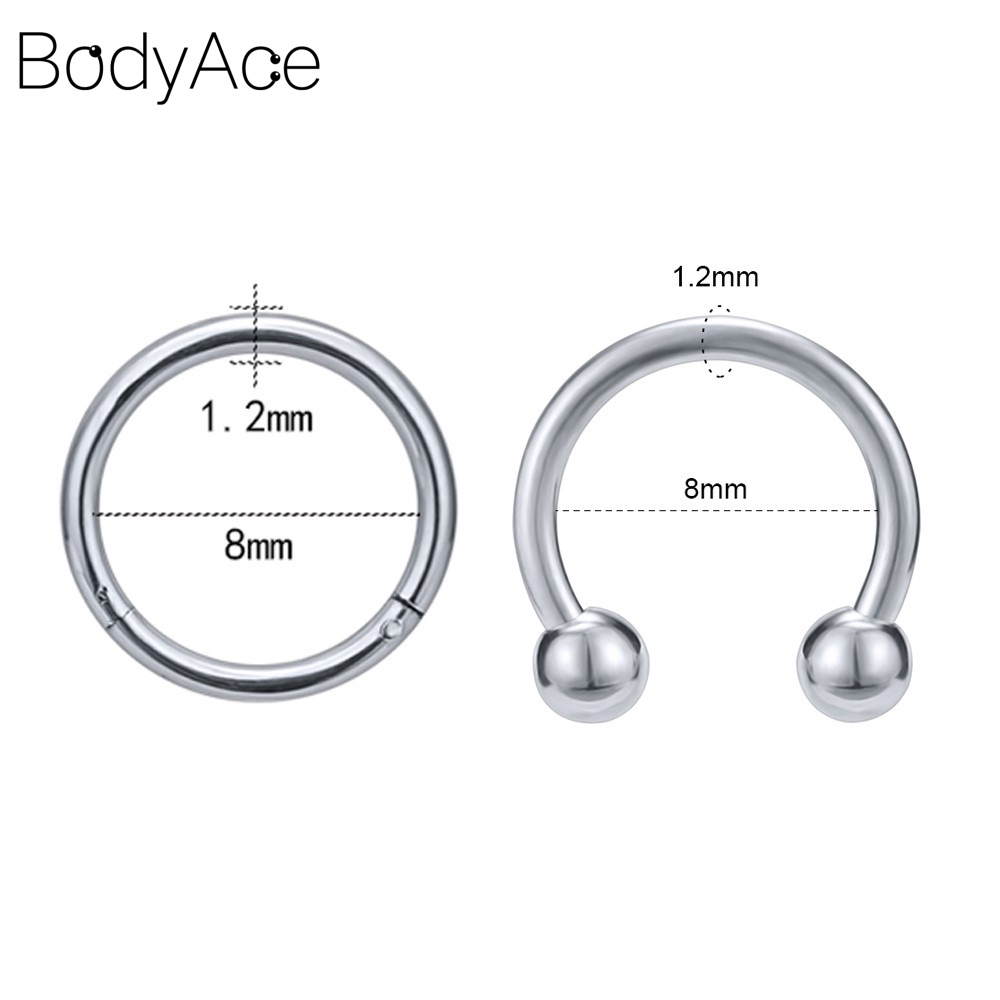 Set 12 Khuyên Mũi Bằng Thép Không Gỉ 316L