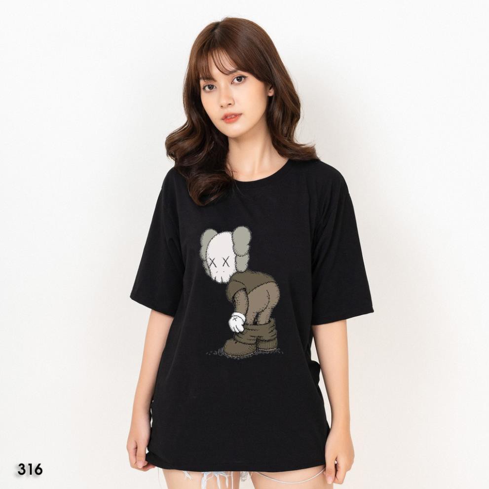 [VN] Áo thun unisex dáng rộng búp bê KAWs 2 màu chất đẹp THT316