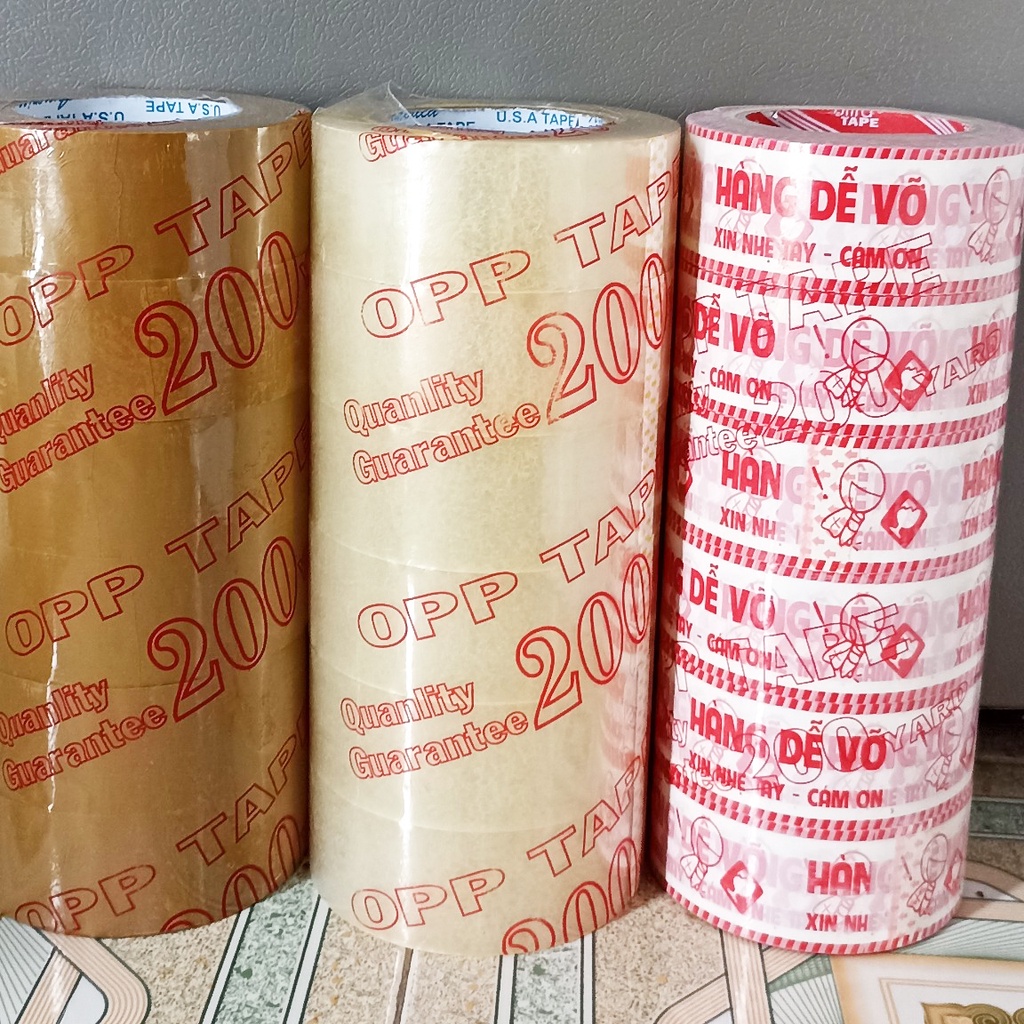 Băng Keo Trong, Đục 200 Yard, Nặng 2Kg, 6 Cuộn