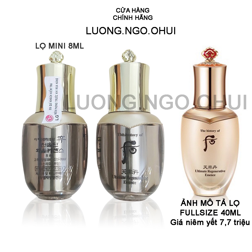 Tinh Chất Tái Sinh Da Cao Cấp Whoo Cheonyuldan Ultimate Regenerating Essence 8ml (không vỏ hộp)