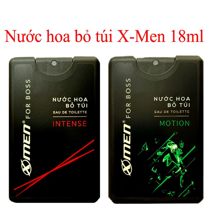 Combo 2 Nước Hoa Bỏ Túi Xmen - Bộ 2 Nước Hoa Bỏ Túi Xmen For Boss 18ml/chai Tặng 3 Gói Dầu Gội Xmen Wood/Fire