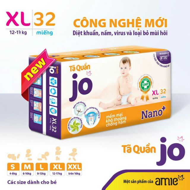 Tã quần cho bé Jo size M40
