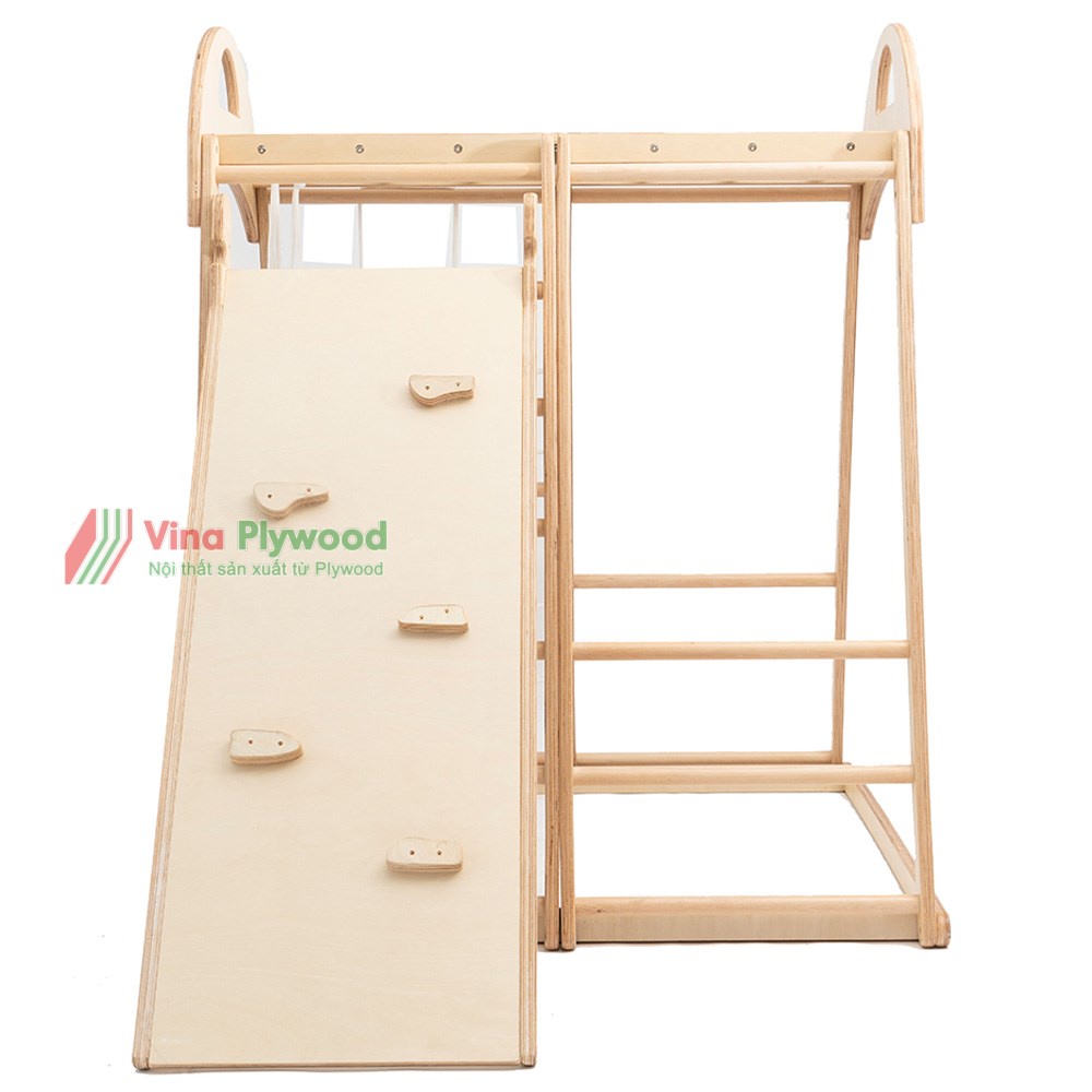 Nhà chơi leo núi bằng gỗ Plywood, nhà vận động tập thể dục cho bé