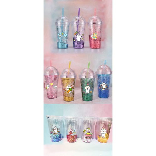 cốc 2 lớp thỏ usagyuuun kim tuyến CNKI41 cốc giữ nhiệt ly 2 lớp cốc làm lạnh dễ thương 500ml