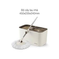 Bộ Lau Nhà Xoay Tay Lock&Lock Dual Bucket Spin Mop ETM478 ( thùng giặt , cây , 2 bông lau)
