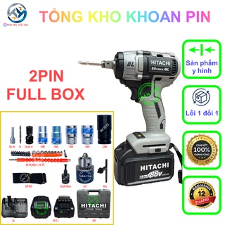 Máy khoan pin siết bulong hitachi 88v cao cấp động cơ không chổi than