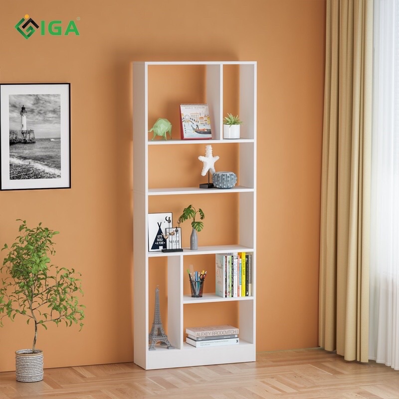 kệ sách để sàn đa năng , kệ gỗ ziczac GP233.01