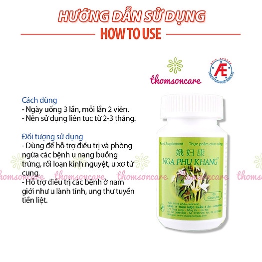 Nga Phụ Khang 180 viên mua 2 tặng 1 hộp 60 viên giảm U xơ tử cung, u nang buồng trứng từ cây Trinh nữ hoàng cung