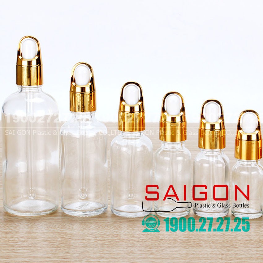 Lọ Thủy Tinh Trắng Nhỏ Giọt 5ml, 10ml, 20ml, 30ml, 50ml, 100ml | Lọ Chiết Tinh Dầu , Lọ Chiết Serum , Lọ Chiết Mỹ Phẩm