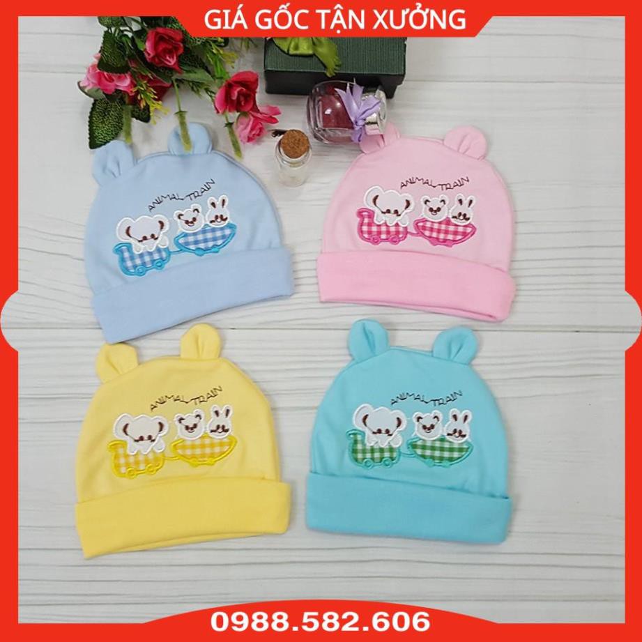 Mũ Sơ Sinh Hình Tai Thỏ Cho Bé Chất Cotton - Nón Cho Bé Sơ Sinh Dưới 6.5kg - BTT00567