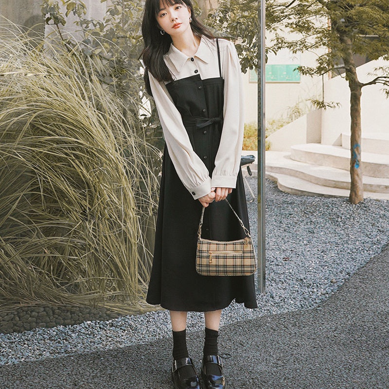 Đầm dáng chữ A tay dài phong cách Pháp thời trang xinh xắn cho nữ