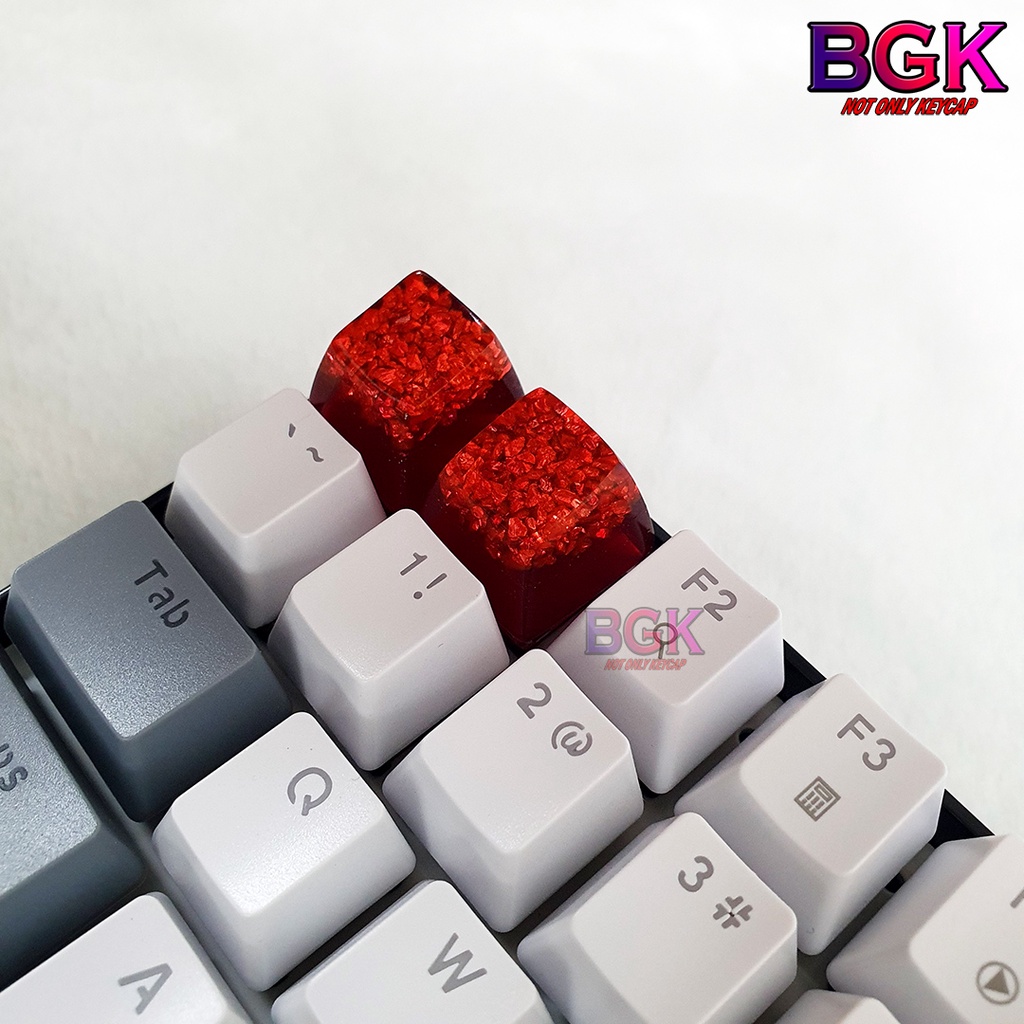 Keycap Lẻ Tinh Thể Đỏ RED Crystal Keycap SA profile ( keycap resin độc lạ )( Keycap Artisan )