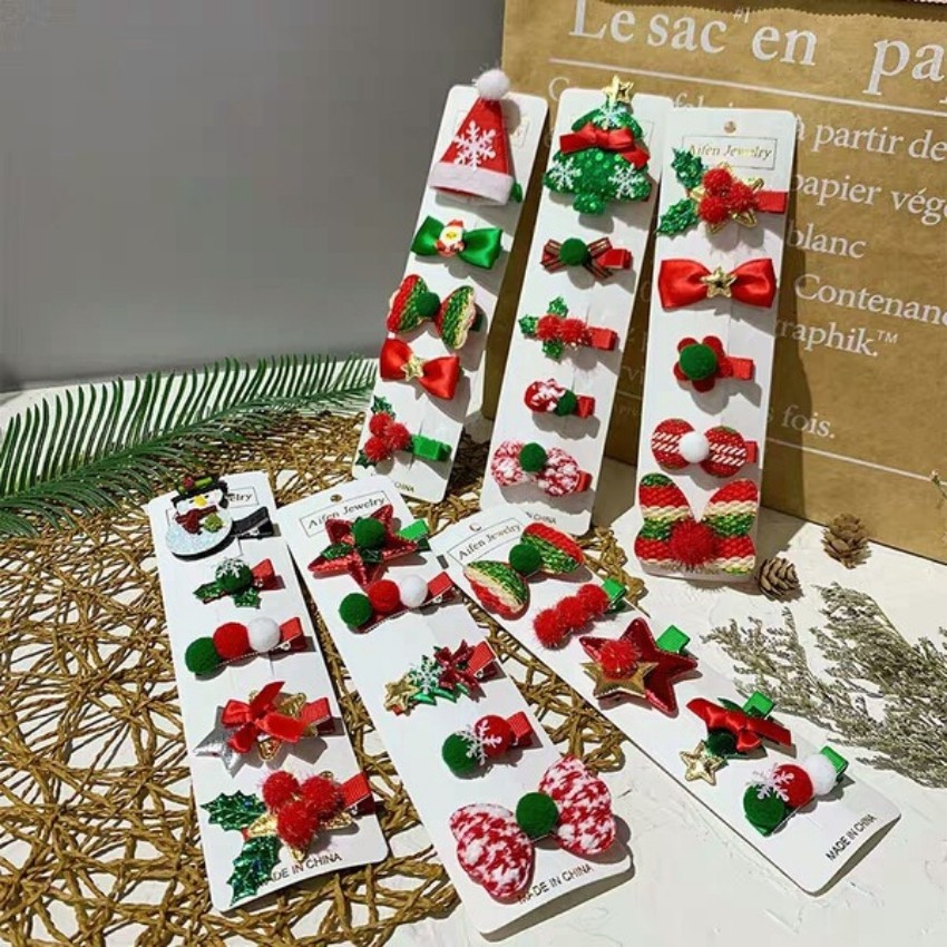 Set 5 kẹp tóc giáng sinh cho bé siêu xinh (NOEL)