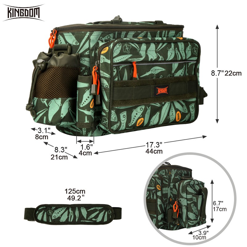 Túi đựng dụng cụ câu cá Kingdom chống thấm nước 1000D 880g 44x21x22cm LYB-13