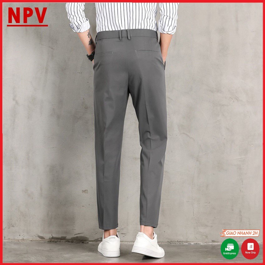 Quần tây âu nam NPV côn ống dáng ôm vải co giãn nhẹ | BigBuy360 - bigbuy360.vn