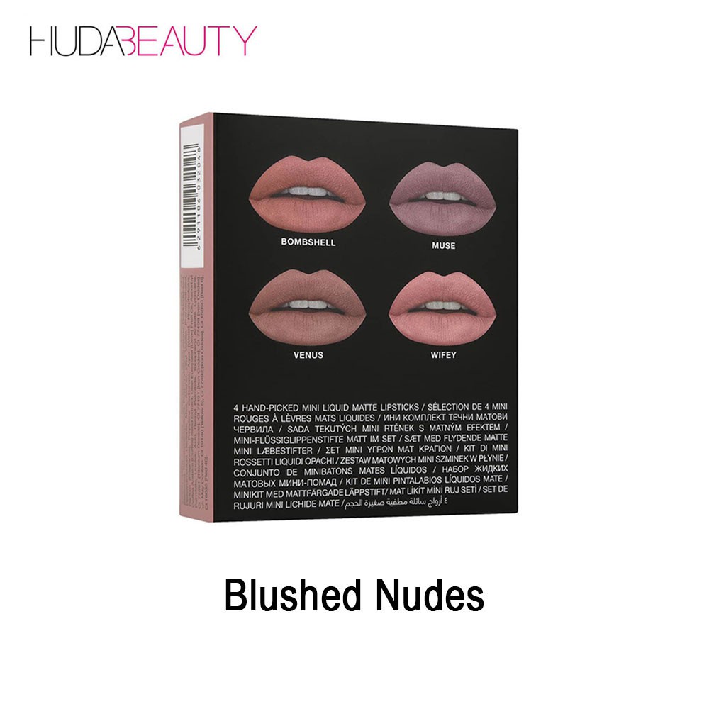 Set 4 son môi HUDA BEAUTY lâu trôi màu sắc quyến rũ cho nữ | BigBuy360 - bigbuy360.vn