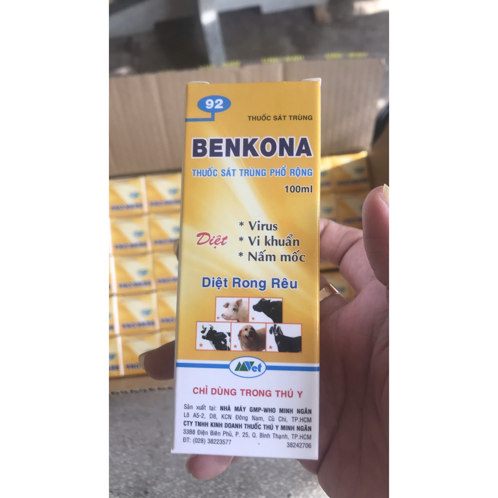 Benkona 100ml- trị virut, vi khuẩn, nấm mốc cho lan, hoa hồng và vườn cây