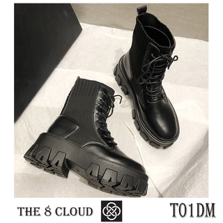 T01dm - boots cổ len da mờ