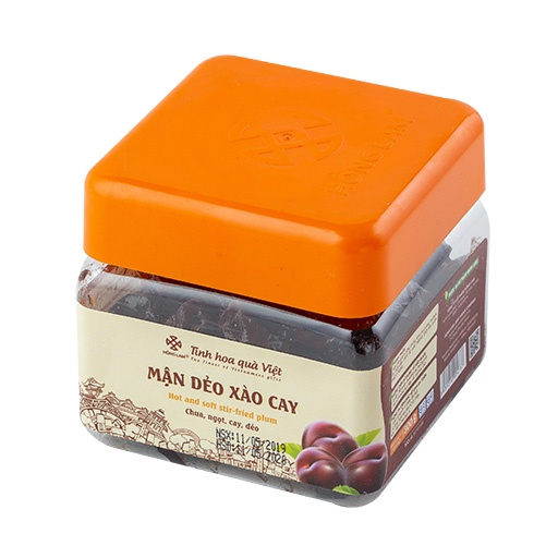 Ô mai  Mận Dẻo xào cay Hồng Lam - Vị chua ngọt dẻo cay - Hộp
