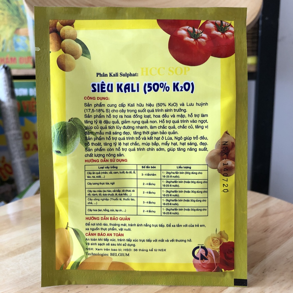 20 GÓI PHÂN BÓN SIÊU KALI - siêu ra hoa, đậu quả, múp bắp, mẩy hạt, to quả, vào ngọt nhanh, mã sáng đẹp 30g