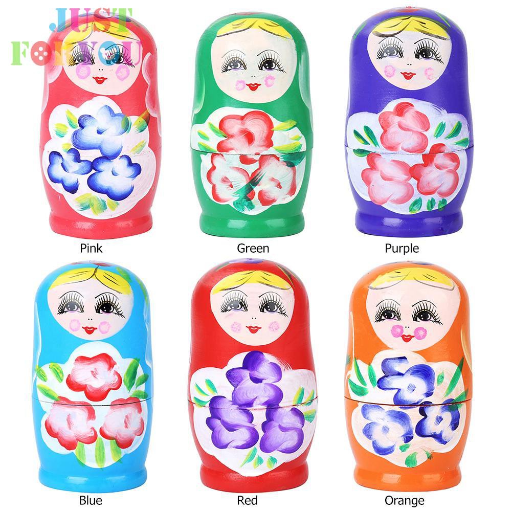 Bộ 5 Búp Bê Nga Matryoshka Bằng Gỗ Vẽ Tay Độc Đáo Dùng Trang Trí