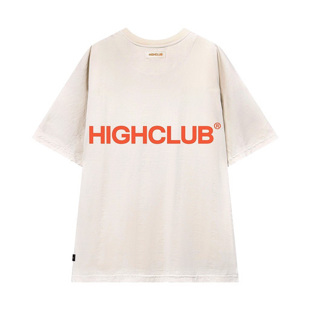 Áo Thun BASIC WASHED Tay Lỡ Unisex Nam/Nữ Kem Cổ Tròn - HIGHCLUB Brand Chính Hãng