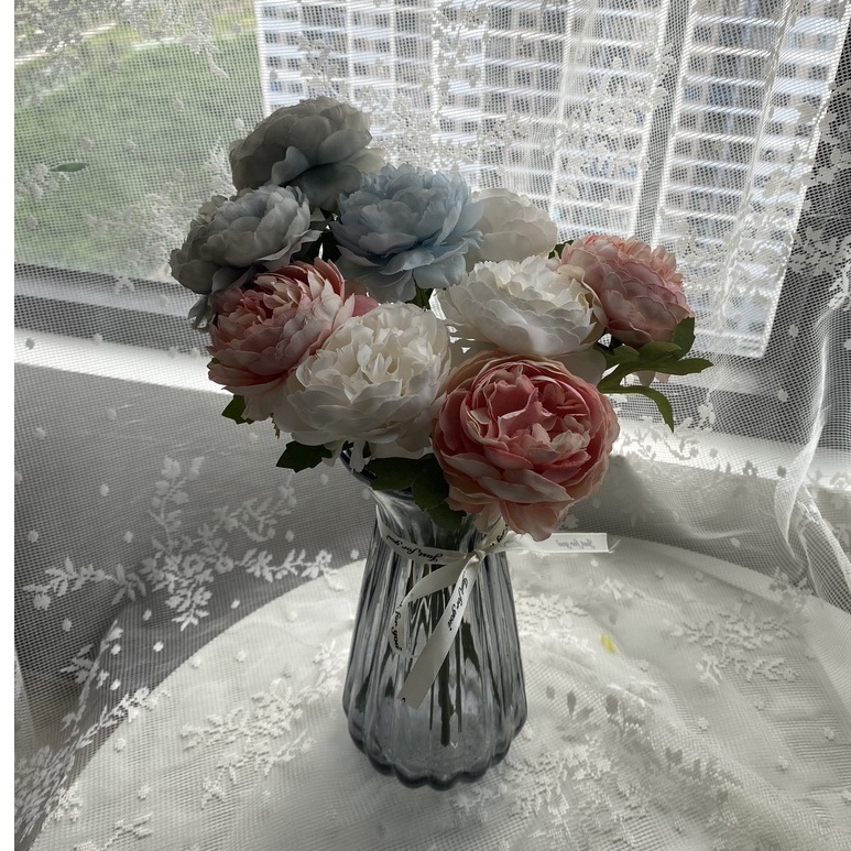 Combo lọ hoa hồng Pandora 9 bông trang trí nhà cửa