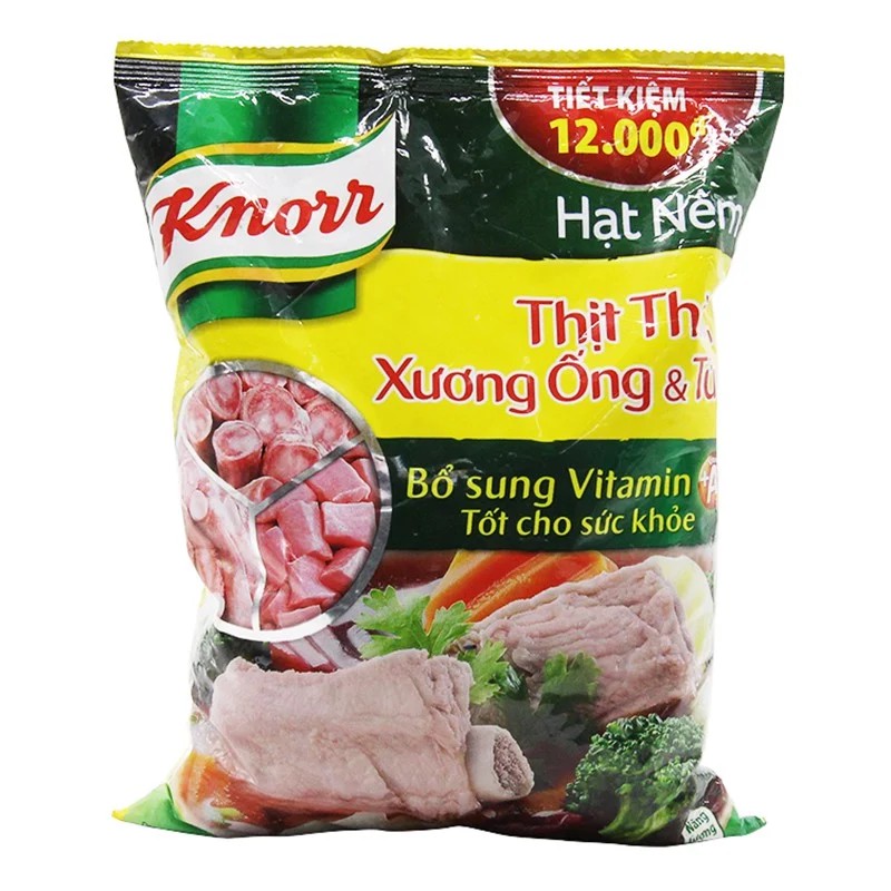 Hạt nêm knorr thịt thăn, xương ống, tủy gói 1,2kg date 3/2022