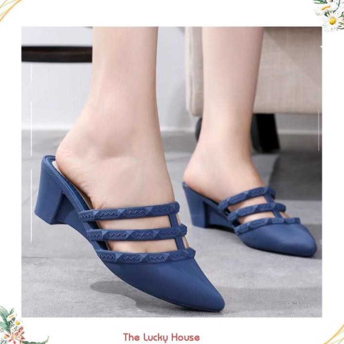 Giầy sục cao gót nữ đi mưa, dạo phố êm chân kiểu dáng dễ thương DN16