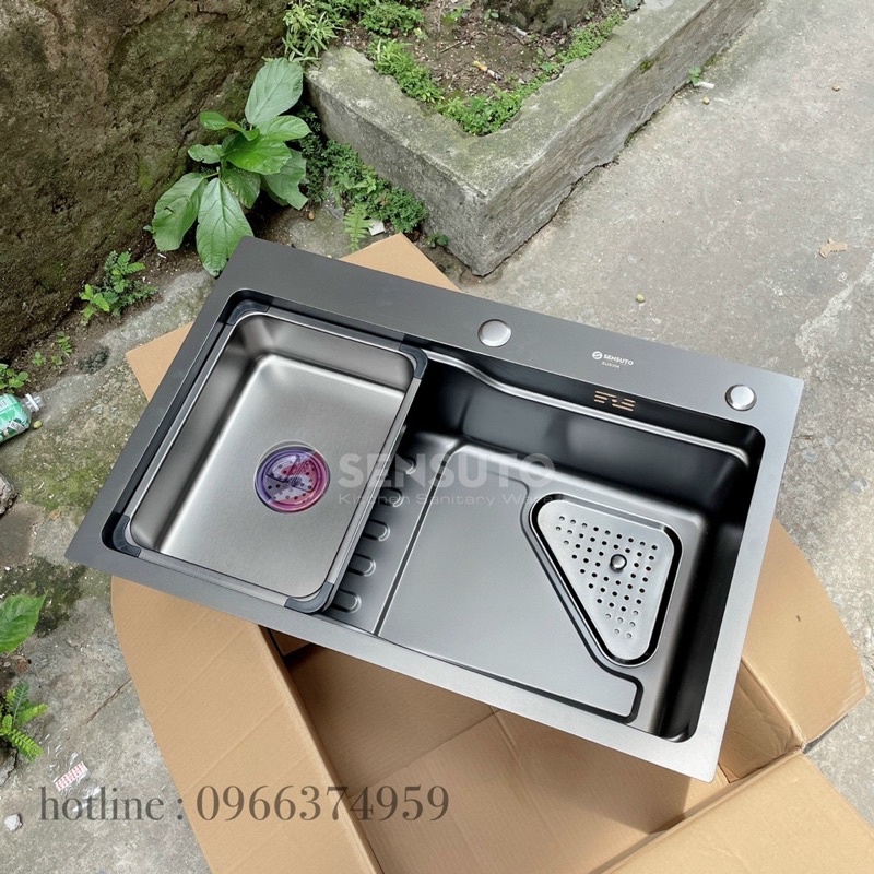 Chậu Rửa CHén Bát Đơn SENSUTO NaNo cao cấp 68x45