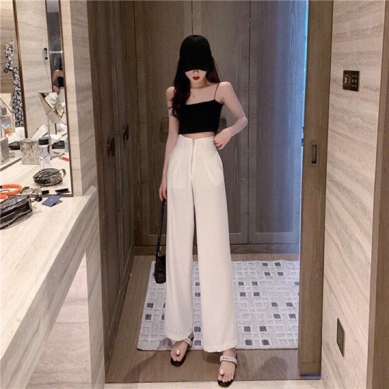 [JOSE10PTD GIẢM10%TỐIĐA10K ĐƠN700K] Quần ống rộng nữ lưng cao, quần tây ống rộng nữ lưng cao CÓ KHÓA KÉO TRƯỚC JOSEE' | BigBuy360 - bigbuy360.vn