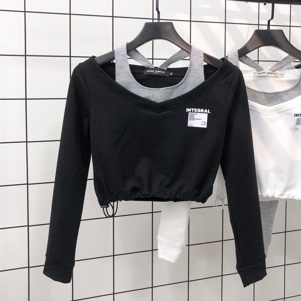 Áo Croptop Nữ Dài Tay Shi Vải Thun Da Cá Tici Phong Cách Ulzzang - Tuni Store