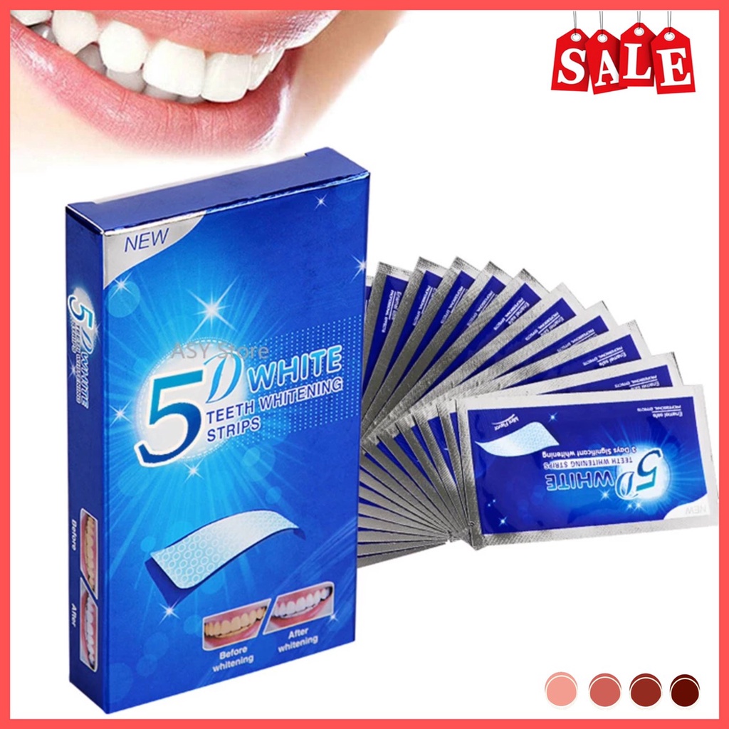 Miếng dán trắng răng tiện lợi 3D 5D White Teeth Whitening Strips