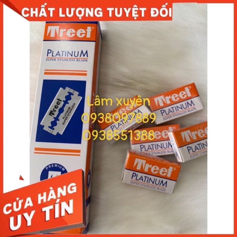 Dao lam cạo râu TREET cam FREE SHIP1 cây 200 lưỡi,lam trắng, sắc bén, dùng cạo râu, cạo lông mặt, lông mày hàng tốt