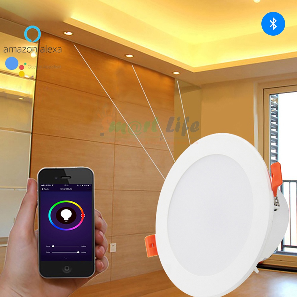 Đèn LED Downlight âm trần thông minh 16 triệu màu Bluetooth RGB + C+ W 7W-9W-12-18W -Tuya Smart Life