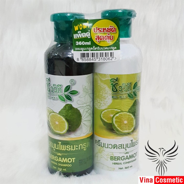 Combo Dầu Gội + Dầu Xả BERGAMOT Thái Lan 360ml Hết Gàu Giúp Mọc Tóc Tốt