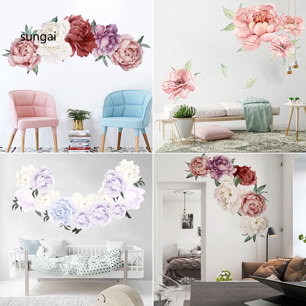 Giấy dán tường hình hoa mẫu đơn xinh xắn