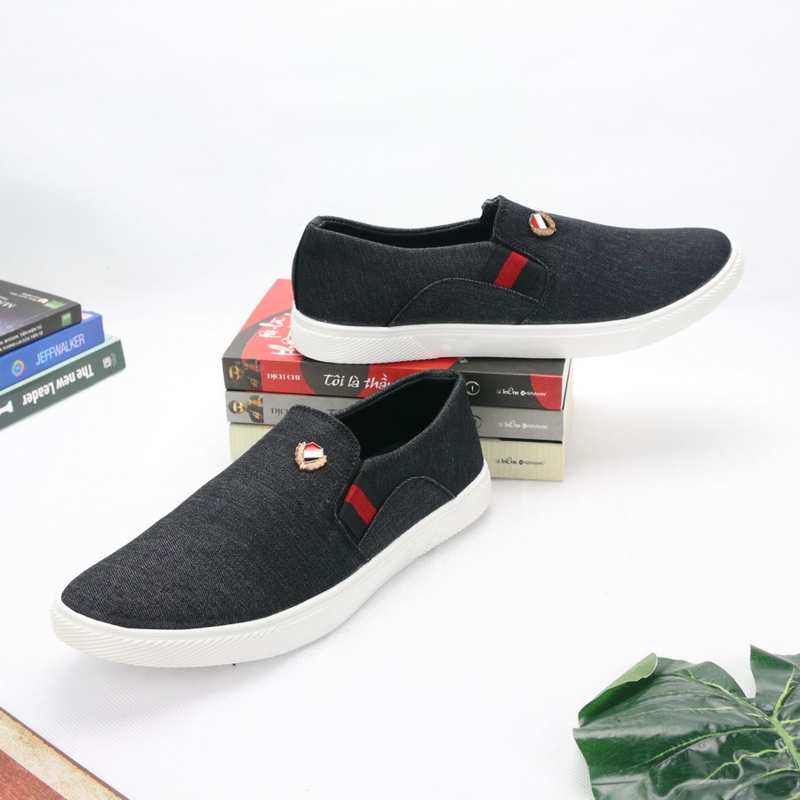 Giày lười vải nam thân đen đế trắng DD361 Shop ĐỊCH ĐỊCH | BigBuy360 - bigbuy360.vn