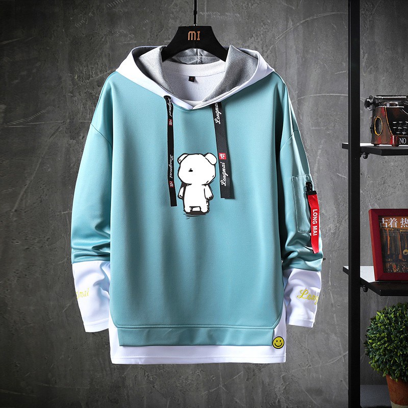 Áo Hoodie mỏng dáng rộng thời trang mùa thu trẻ trung 5 màu tùy chọn cho nam