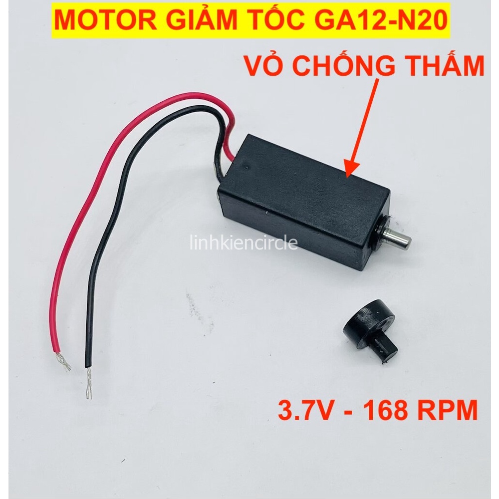 Motor giảm tốc GA12-N20 3.7V 168RPM bọc chống thấm - LK0055