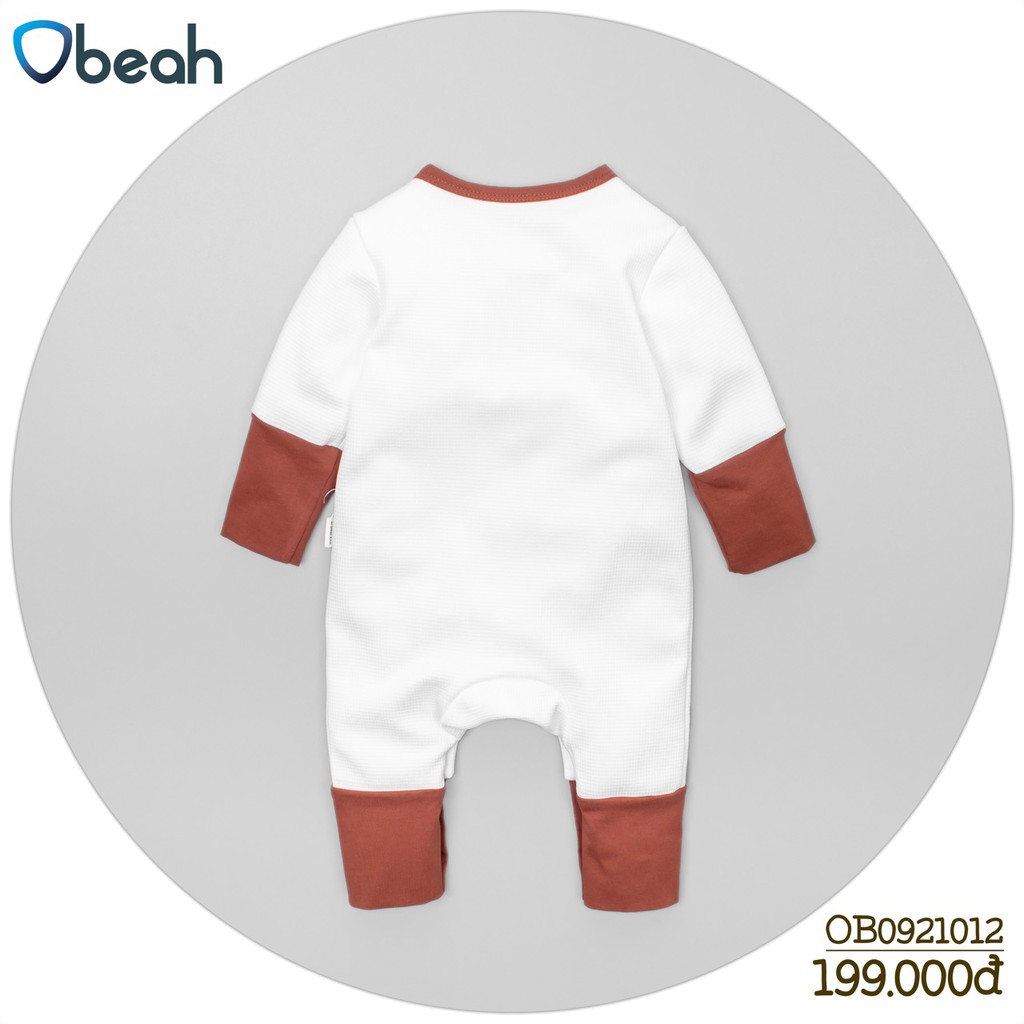 Obeah Bộ Body dài tay phối màu Cotton tổ ong Fullsize từ 0 đến 24 tháng