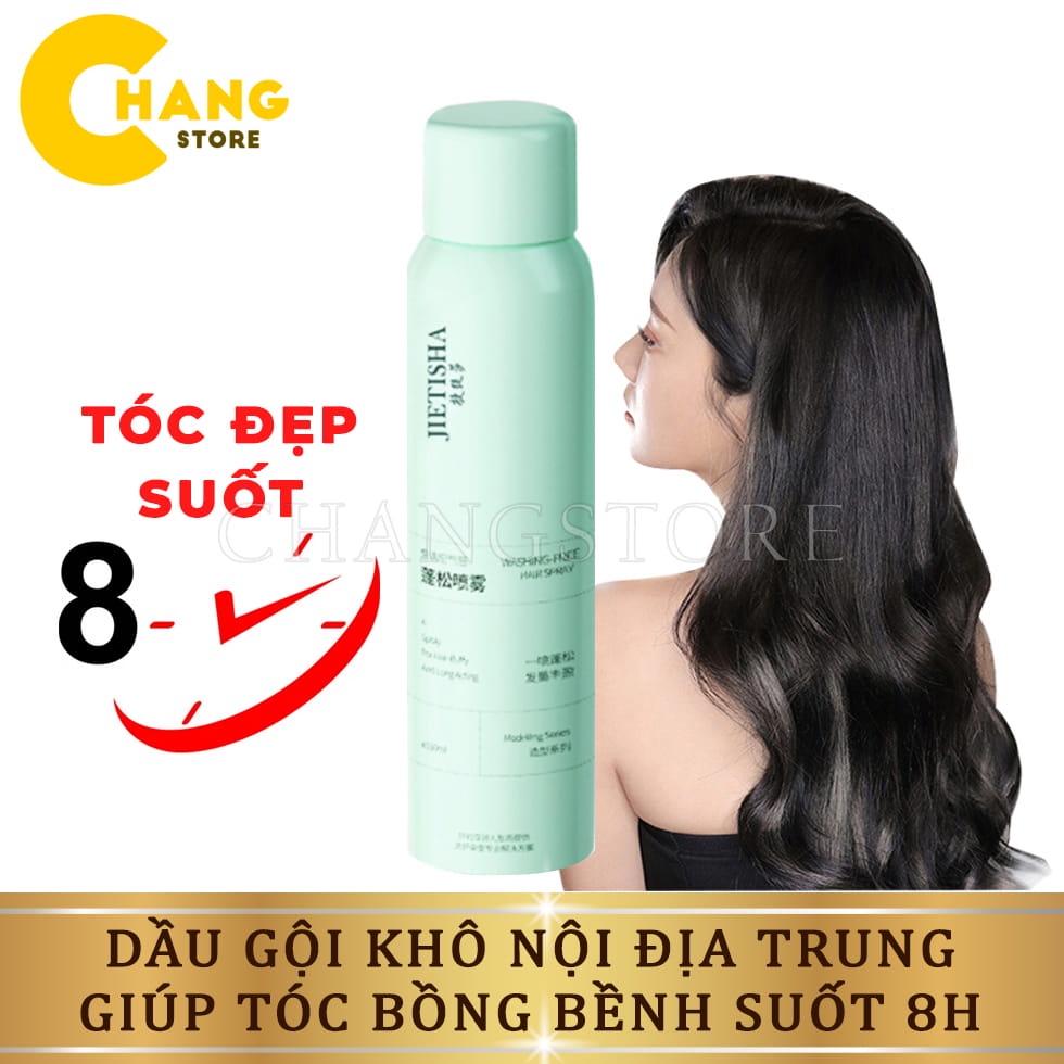 Dầu gội khô dạng xịt, dầu gội đầu khô nữ không bết dính phồng tóc suốt 8 tiếng