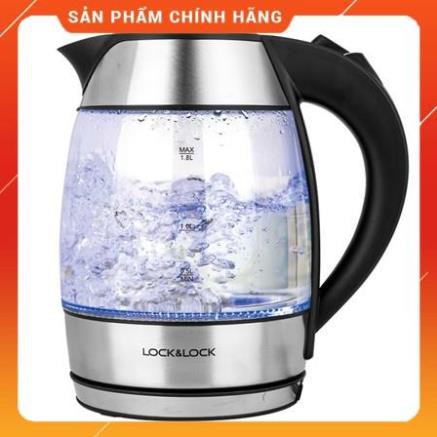 chính hãng Ấm siêu tốc thủy tinh LocknLock EJK418SLV 1.8L 1850W freeship