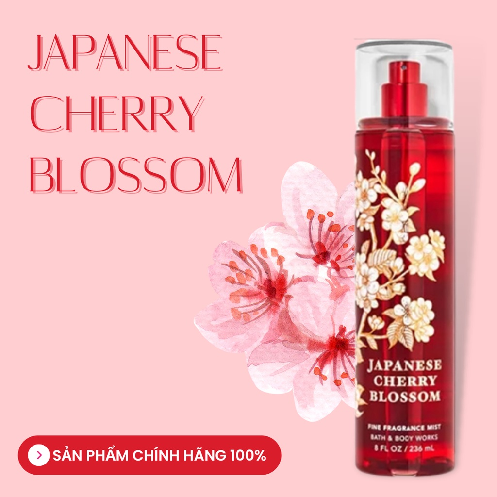 Xịt thơm toàn thân Bath & Body Works Japanese Cherry Blossom Hương Hoa Anh Đào 236ml