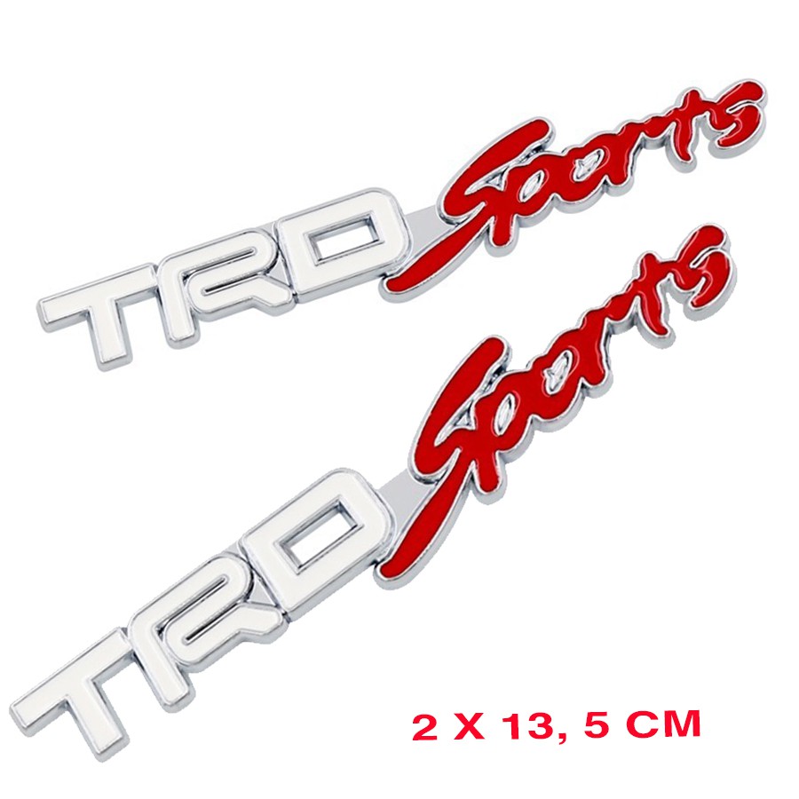 BỘ 2 TEM KIM LOẠI CHỬ TRD SPORT CHO XE OTO