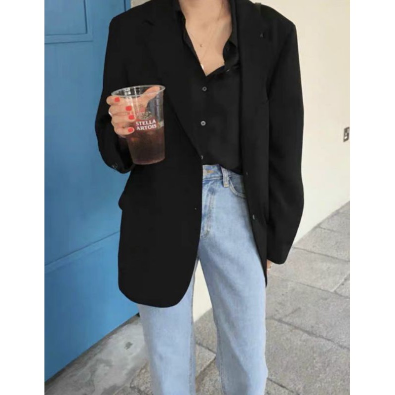 Vest 2 lớp, blazer 2 lớp, lót lụa, form suông rộng, chuẩn Hàn Quốc | BigBuy360 - bigbuy360.vn