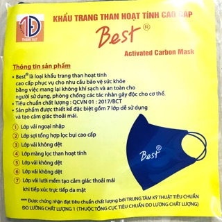 [KHẨU TRANG VẢI KHÁNG KHUẨN CAO CẤP] Thiết Kế 7 Lớp Than Hoạt Tính Cao Cấp BEST®️. Ngăn ngừa 99% vi khuẩn và bụi mịn.
