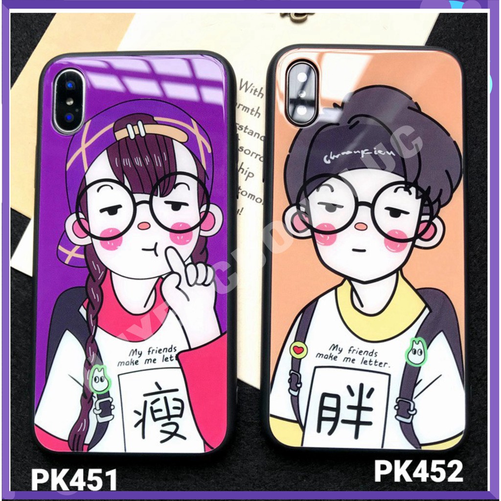 [HOT]  ỐP LƯNG KÍNH hình đôi nam nữ cute -IP 6/6S - 6 Plus/ 6S Plus - 7/ 8 - 7 Plus/ 8 Plus - X/ XS/ XS Max