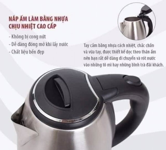 [GIÁ GỐC TẬN XƯỞNG] ẤM ĐUN NƯỚC SIÊU TỐC ELECTRIC KETTLE CAO CẤP 1,8L