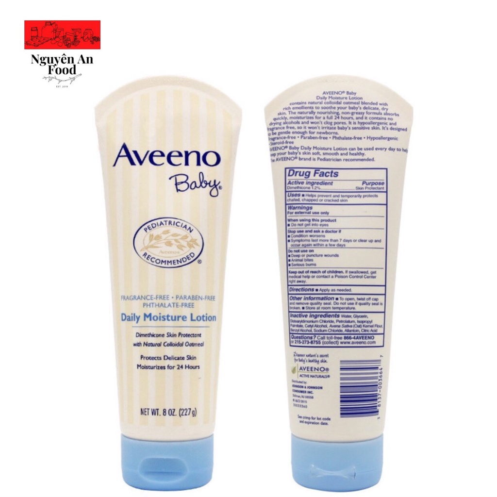 Kem dưỡng ẩm Aveeno Baby Daily Moisturing Lotion 227ml Chính hãng.
